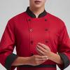 Unisex Chef Uniform with Chest Pocket Stand Collar Long Sleeve Double Breasted Chef Shirt