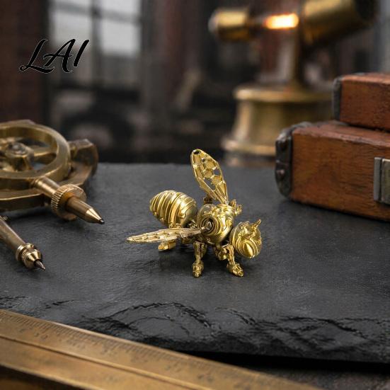 Динамичная Подвижная Статуэтка Насекомого 3D-Печать Сочлененная Пчела Игрушка-Спиннер Гибкое Сочленение Фигурка с Брелоком Коллекционный Киберпанк Настольный Аксессуар