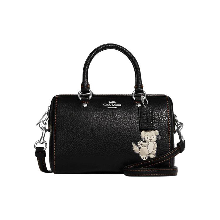 New COACH Rowan Refined Pebbled Cow Leather Handbag Shoulder Bag Crossbody Bag Mini Women's Black CD444-SVA47