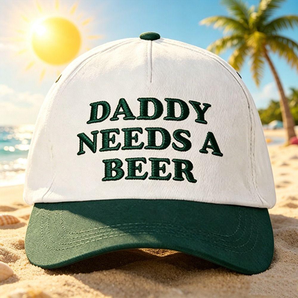 Модная Бейсболка DADDY NEEDS A BEER Вышивка букв Хлопок Солнцезащитная Кепка Хип-хоп Регулируемый Козырек Для улицы
