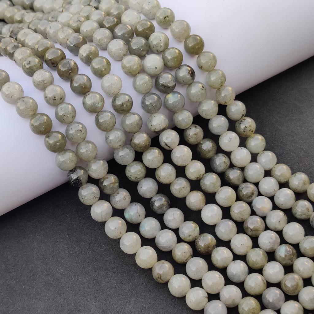 Natural Labradorite Round Beads, Healing Gemstone Loose Beads, Jewelry Making for Bracelet Necklace, 6mm 8mm 10mm, 14-15 Inch Strand.