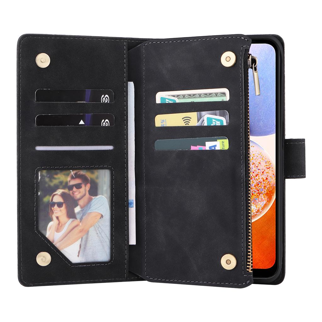 Чехол для Samsung Galaxy A55 5G с несколькими отделениями для карт, на молнии, кожаный чехол-кошелек