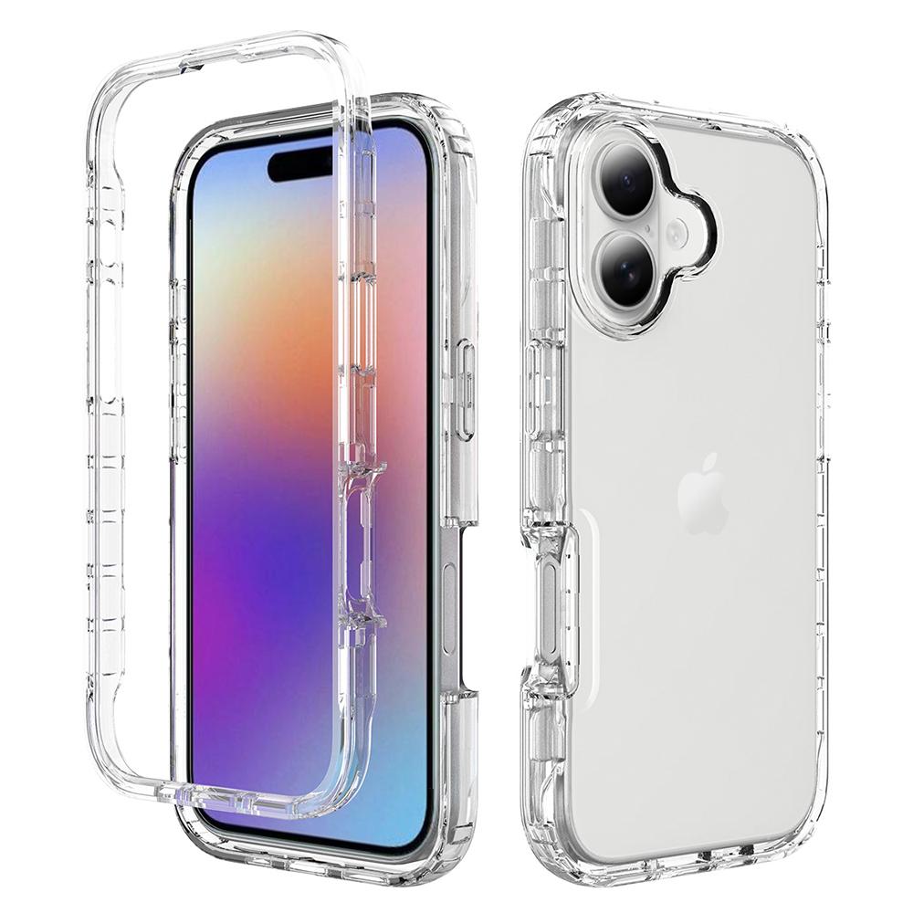 Чехол для iPhone 17 TPU PC 2 в 1 Ударопрочный Прозрачный Чехол для Телефона
