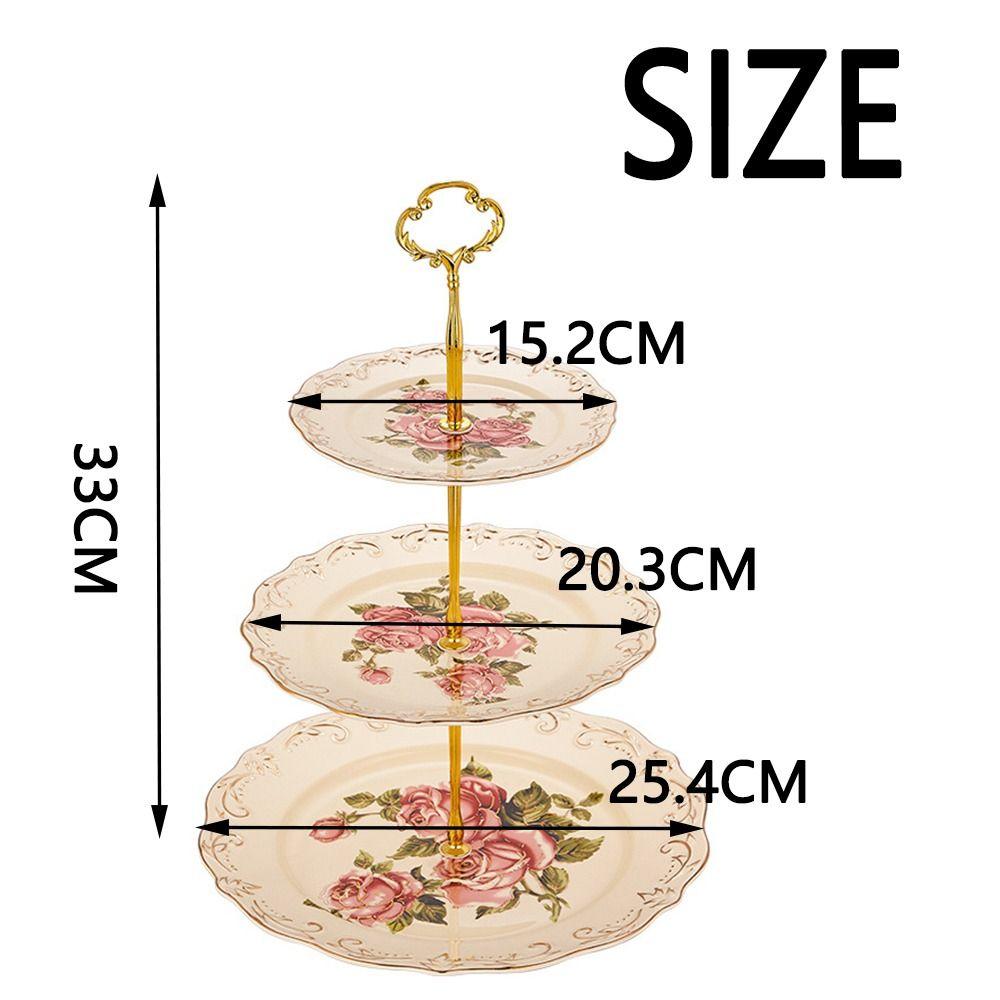Luxury Three-tier Dim Sum Shelf Nordic Crown Cake Plate Stand Retro Cake Plate  Afternoon Tea