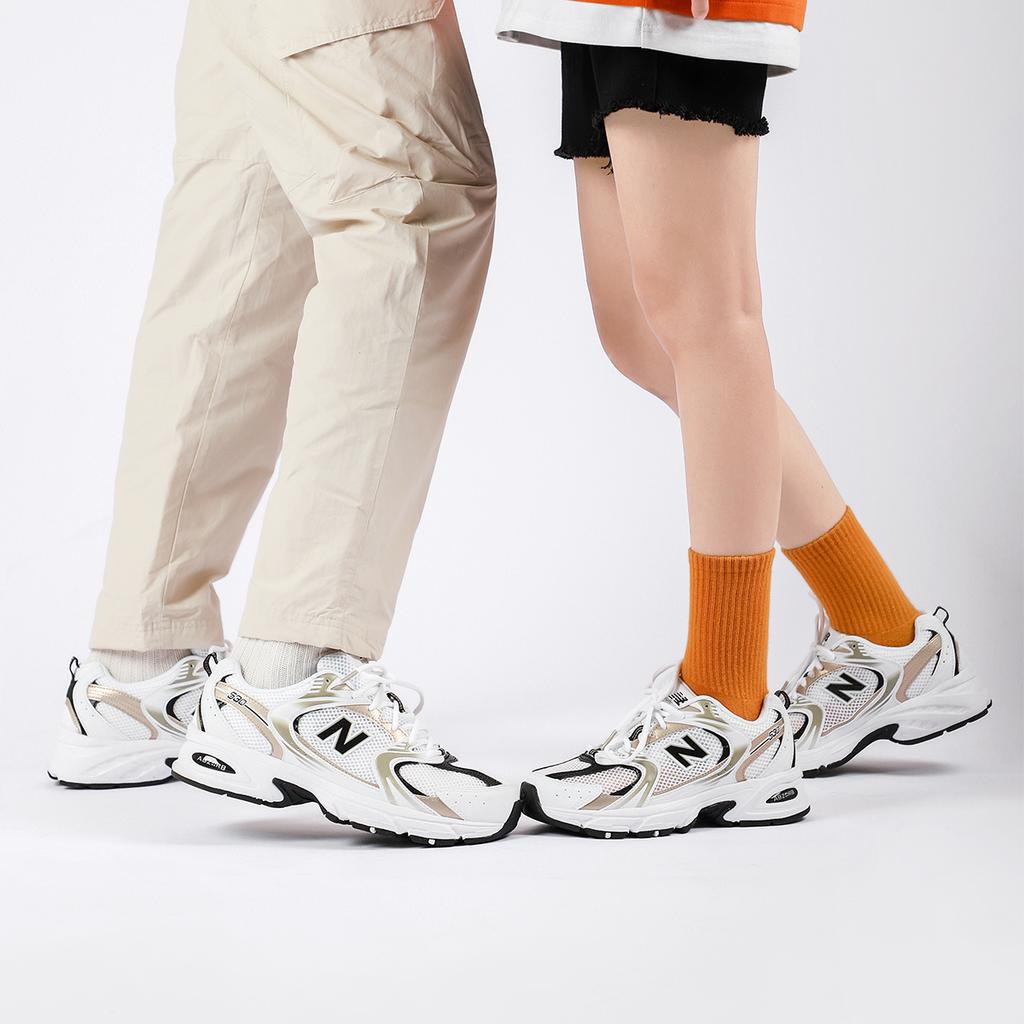 New Balance Nb Серия 530 Ретро Удобные Сетчатая Ткань Синтетическая Кожа Низкие По Кроссовки Повседневные Беговые Обувь Унисекс Кроссовки Белый Черный MR530UNI