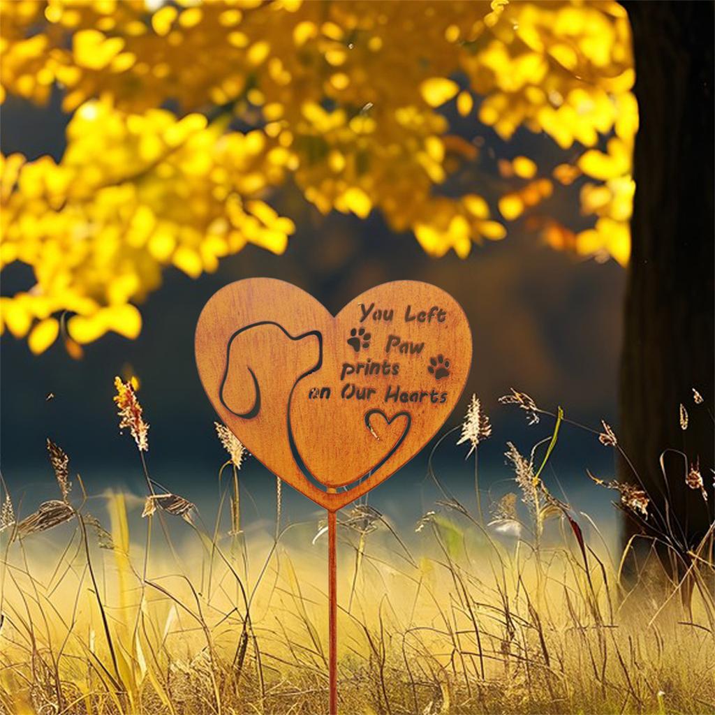 Pet Commemorative Plaque Garden Ornament Heart Shaped Memorial Plaque for Dog Cat Lover and Garden Decor Enthusiasts