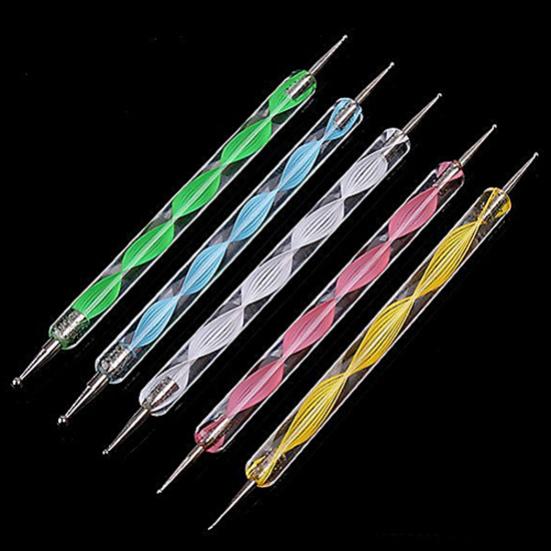 5 Pcs Double Ends Dotting Marbleizing Painting Tool Nail Art Dot Manicure Polish DIY