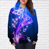 Womens Fashion Purple Star Butterfly Print Loose Hoodie Tops Blouse Sweatshirt Casual Long Sleeve Pullover Tops
