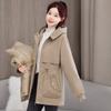 Pie Overcome Women's Thickened New Big Fur Collar Removable One-piece Three-piece Tooling Cotton-padded Jacket Trendy Cotton-padded Jacket