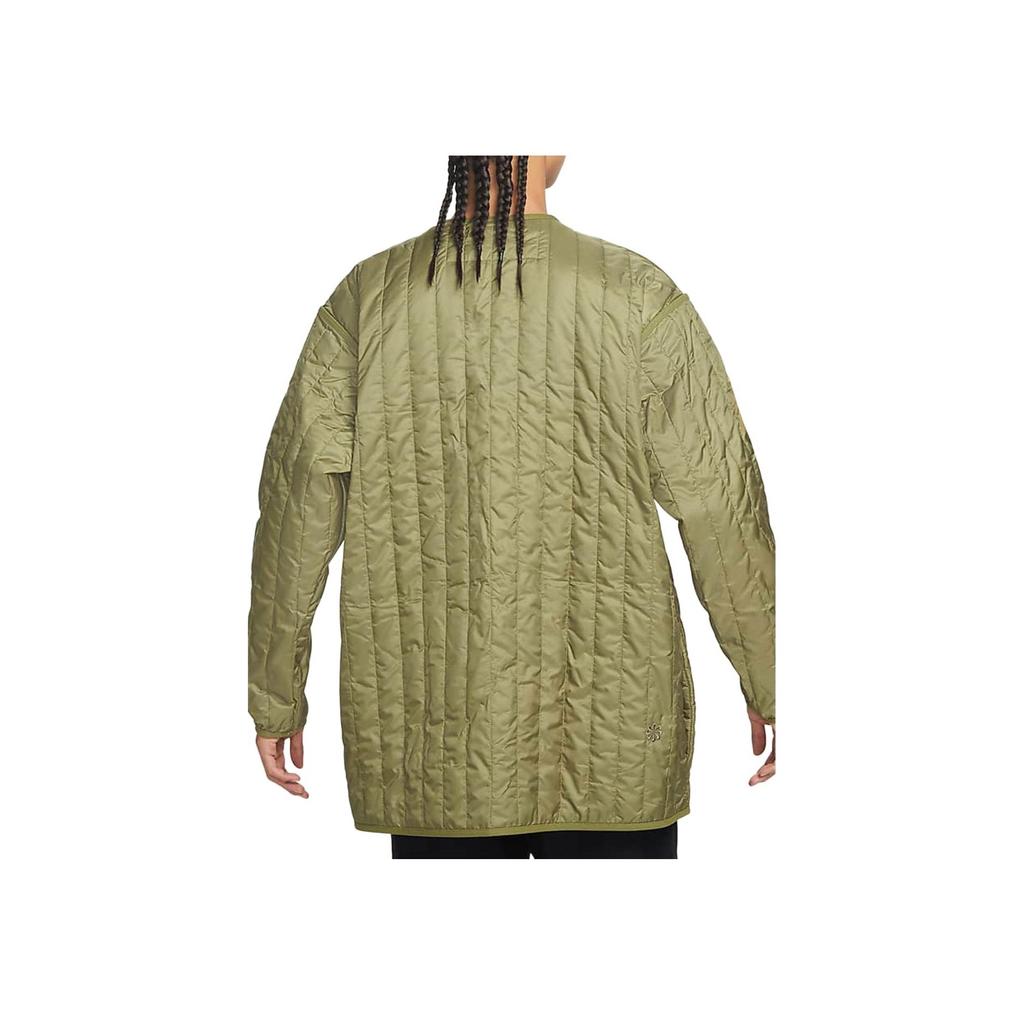 Nike Однотонная спортивная куртка средней длины с капюшоном и длинным рукавом из хлопка, мужские куртки цвета хаки DQ4283-382