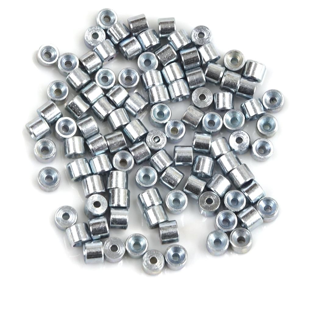 BCR001 100 шт., автомобильный оконный регулятор, намоточное устройство для ремонта, стальной трос, конец троса, фитинг, стопорная втулка, обжимная заклепка 5x4/1,6 мм 