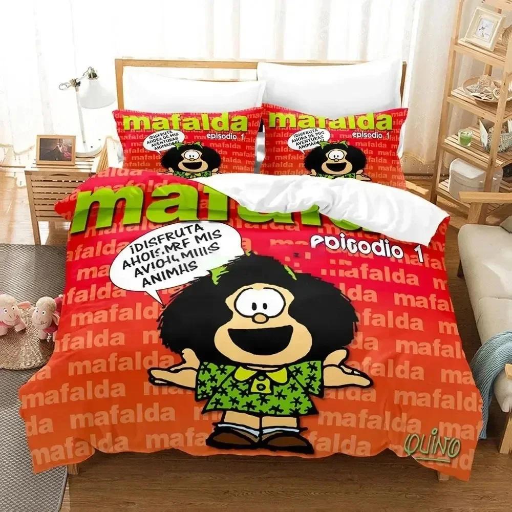 3D Print Mafalda Printed Bed Set Duvet Cover Pillowcase Bedding Set Bed Linen Sheet Quilt Cover Full Queen King Size