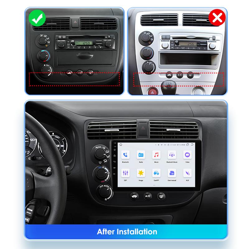 Hizpo Android Carplay Авто Магнитола Мультимедийный Плеер для Honda Civic 7 2000-2006 Навигация Авторадио GPS Стерео 2din Головное Устройство Интеллектуальный Экран