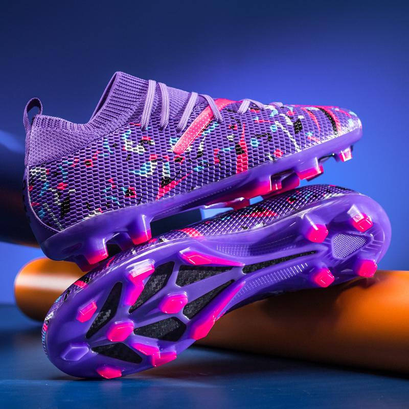 Мужские футбольные бутсы с длинными шипами и высокой лодыжкой, футбольные бутсы FG, уличные бутсы для травы, футбольные бутсы, тренировочные спортивные футбольные бутсы