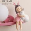 Resin Girls Rabbit Wall Light Glass Ball Led Wall Lamp Nordic Creative Living Room Bedroom Study Home Decor Cartoon Night Light
