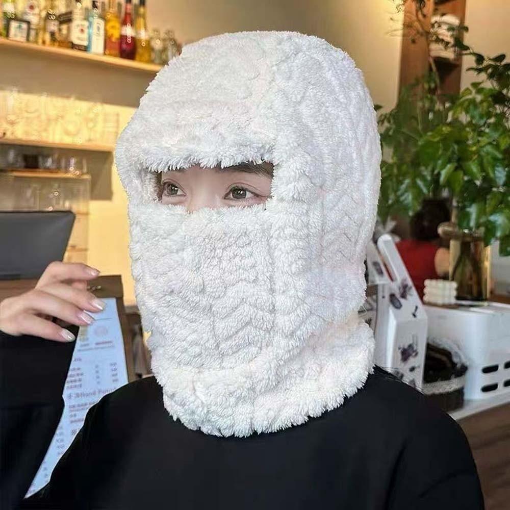 Polyester Warm Wrap Head Hat Solid Color Compact Cap Scarf Ski Windproof Cap  Women