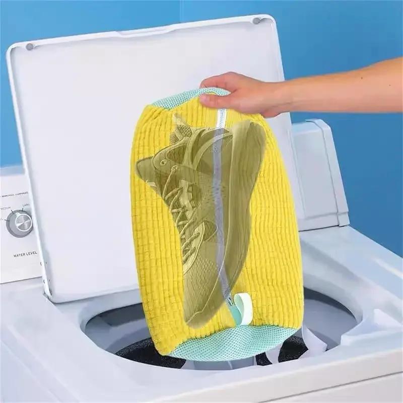 2PCS/set Washing Shoes Bag Protector Fluffy fibers Polyester Washing Shoes Machine Friendly Laundry Bag Drying Bags