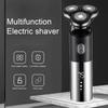 4 In 1 Water Resistant Electric Razor 3 Blades Males Shaver Multipurpose IPX7 LCD Clipper Wet Dry Trimming for Ears Nose Hair