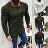 Мужской пуловер с длинными рукавами и круглым вырезом