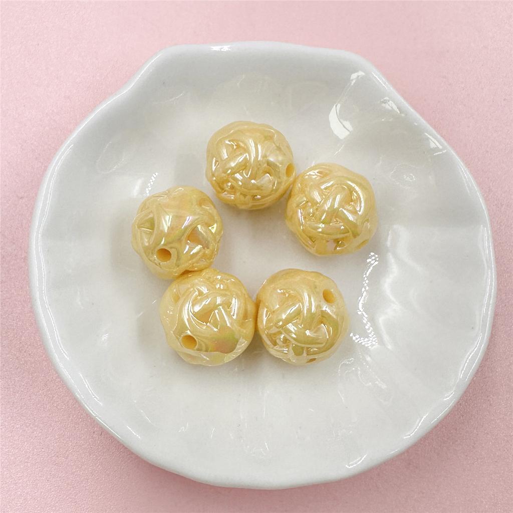 Ожерелье-браслет красочные DIY кремовая пряжа ручной работы 5 шт. цветочные шарики бусины аксессуары украшения акриловые бусины 14,8 мм