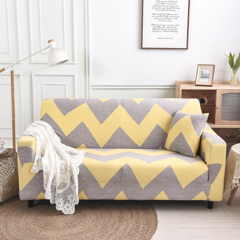 Эластичный универсальный чехол для одноместного, двухместного или трехместного дивана, в комплект входит защитный чехол для подушки.