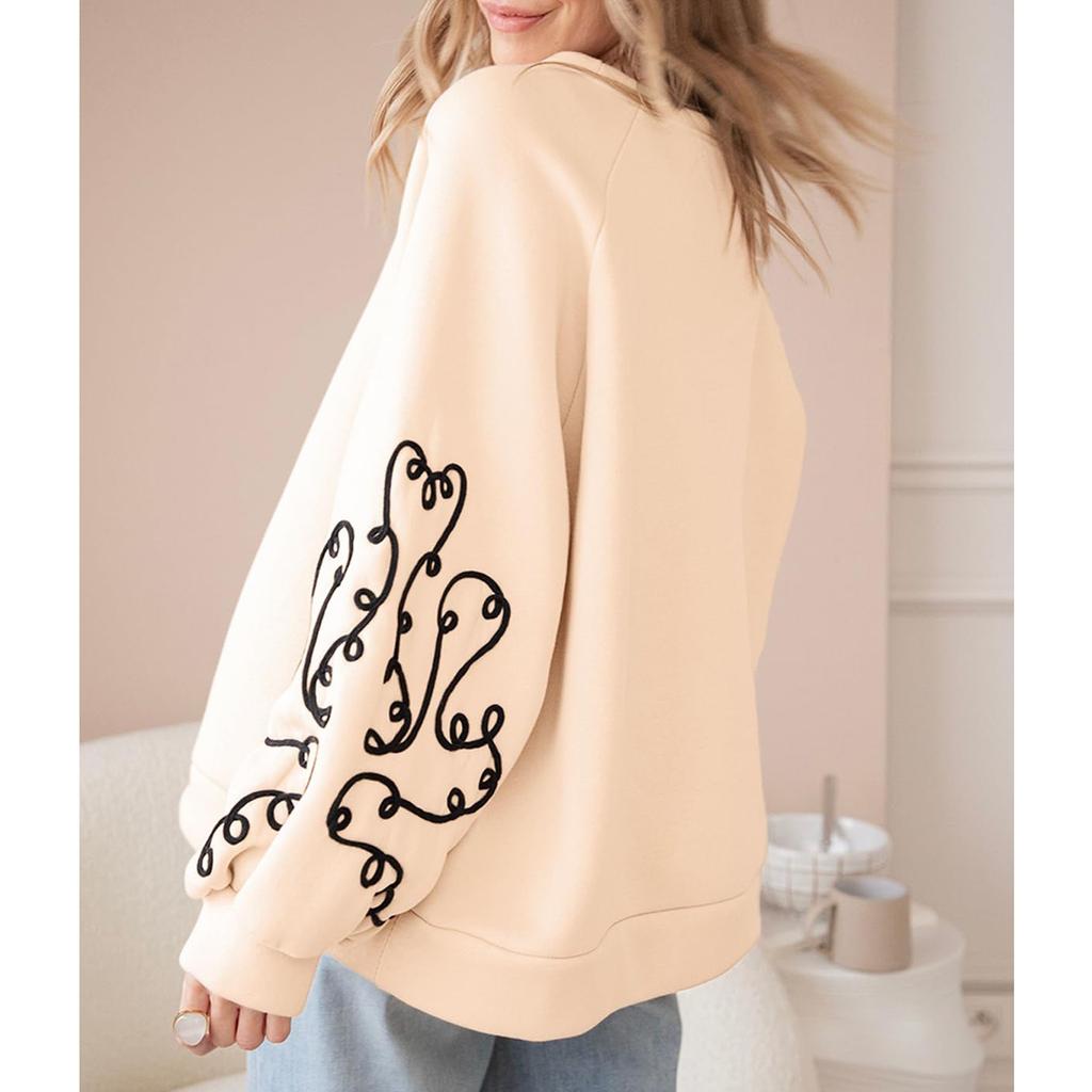 Женский топ с длинным рукавом и круглым вырезом, однотонная толстовка с капюшоном, толстовки с круглым вырезом, однотонные топы с длинным рукавом