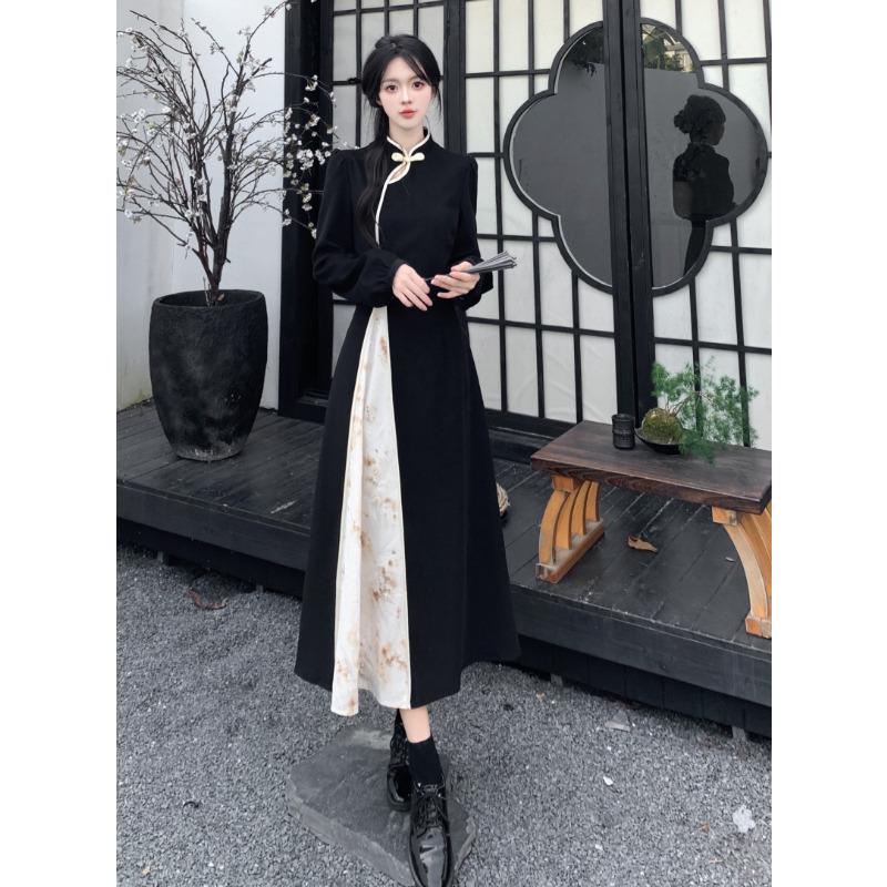 Chinese Style Retro Cheongsam Chinese Oversized Dress Long Qipao
