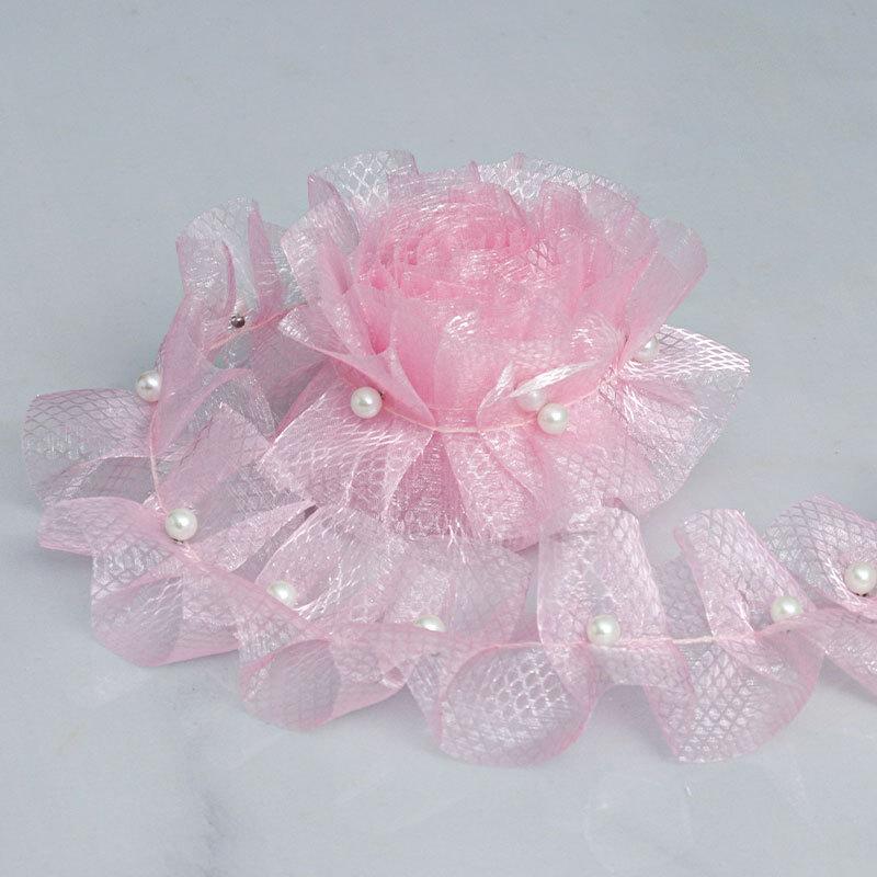 Элегантная органза оборка решетка волна лента кружево аксессуары бисерный букет цветов упаковка юбка подол кайма одежда ювелирные изделия ремесла изготовление лент