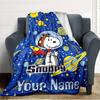 Name Custom Dog Snoopy Print Flannel Blanket High Quality Warm Comfortable Cover for All Seasons Perfect for Gifts Home Decor