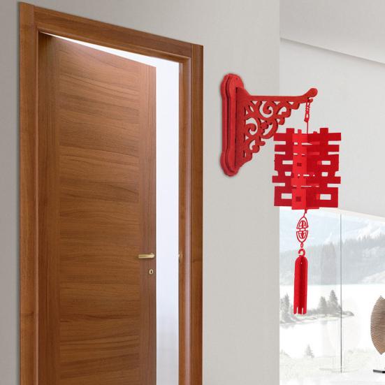 Китайский Новый год DIY Фонарь Набор Счастливый Красный Фу Настенный Подвесной Фонарь 3D Головоломка Выдолбленный Фонарь Весеннего Фестиваля для Домашнего Декора