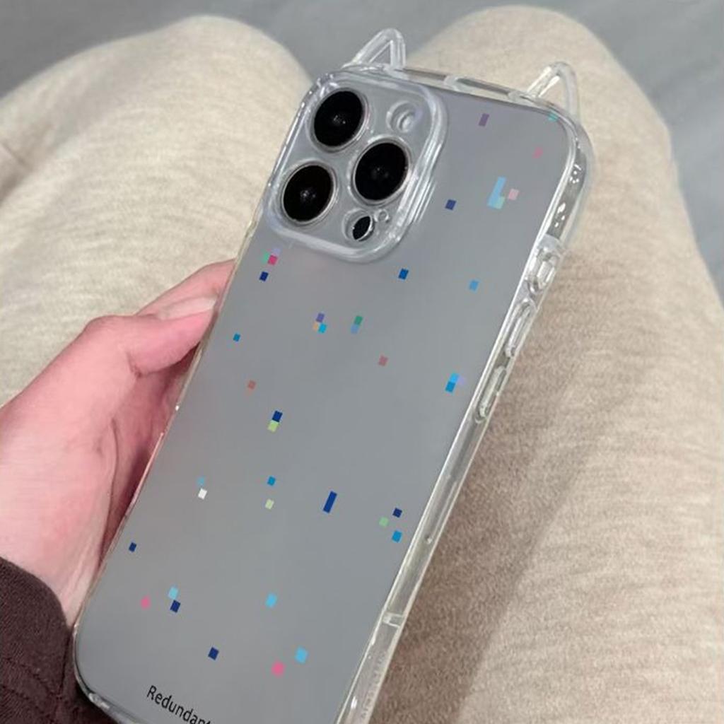 Прозрачный чехол для мобильного телефона с кошачьими ушками, чехол для мобильного телефона Huaqiangbei, летний чехол для мобильного телефона с воздушной подушкой против падения, простой и высококлассный для девочек