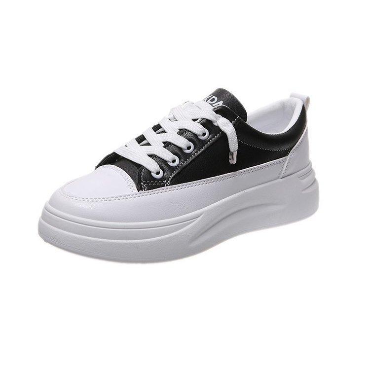 Sports Shoes Women's Rubber Pu Muffin Bottom Autumn New Casual Lace-up Shoes Women's Wholesale