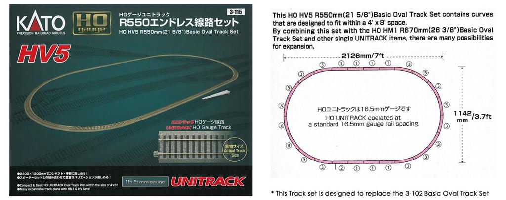 KATO Масштаб HO HO Unitrack R550 Бесконечный набор рельсов Модель железной дороги Набор рельсов HV-5 3-115