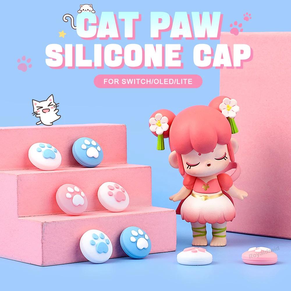 4 шт./компл. милый кошачий коготь мягкий силиконовый чехол для джойстика защитный чехол для NS Switch OLED NS Lite Joycons чехол