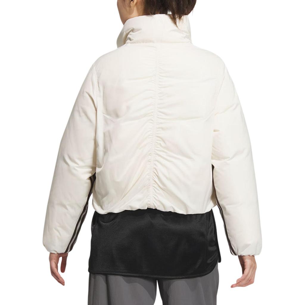 Adidas Originals FW24 Non-Quilting Short Down Stand Collar Comfortable Warm Sports Down Jacket Women Jacket Wonder-White JD3788