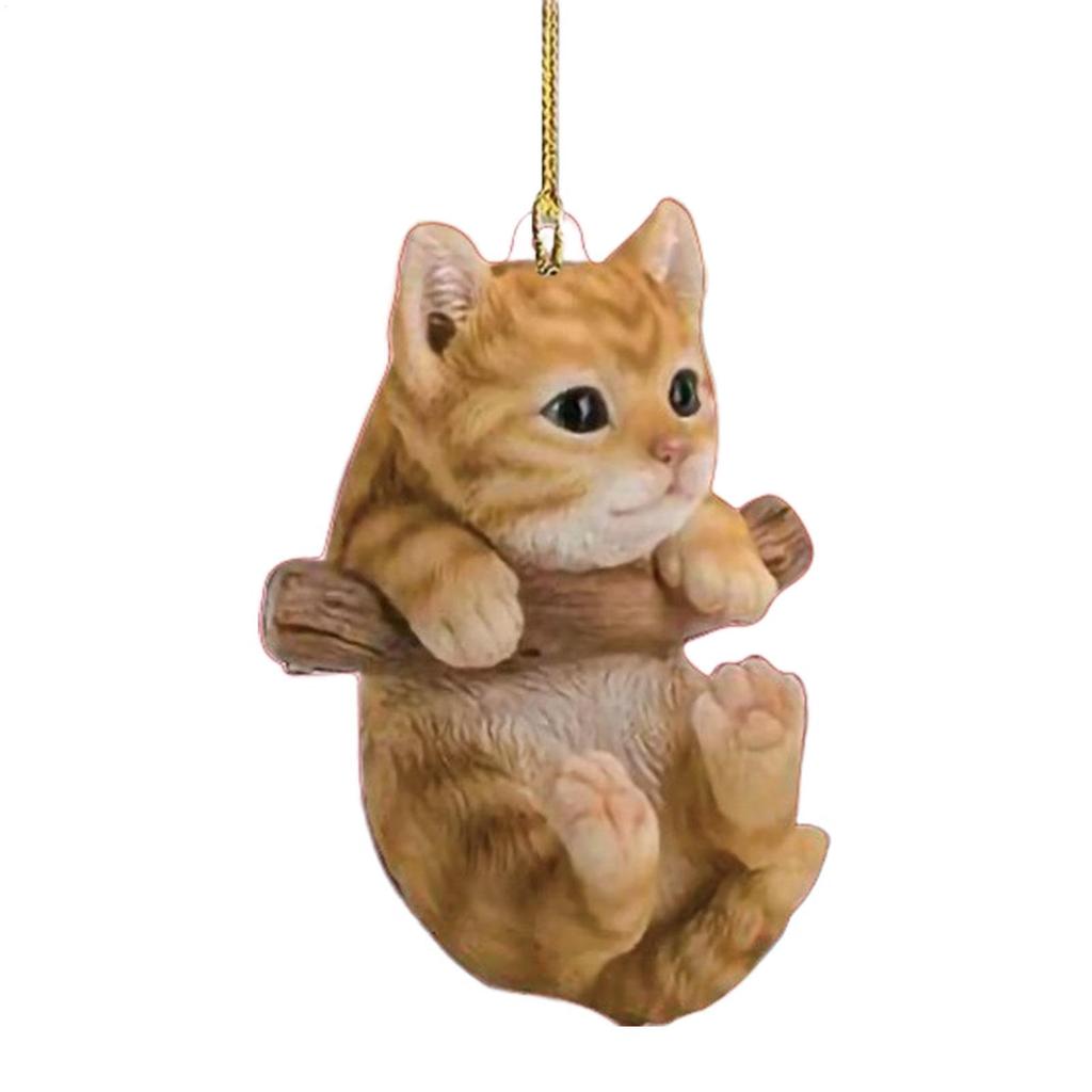 Car Pendant for Rearview Mirror Cute Cat Shape Acrylic Car Rearview Mirror Decoration -
