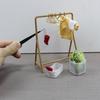 Garment Organizer Doll Clothes Rack 1/12 Scale Dollhouse Clothing Rack Miniature Hangers Kid Toy