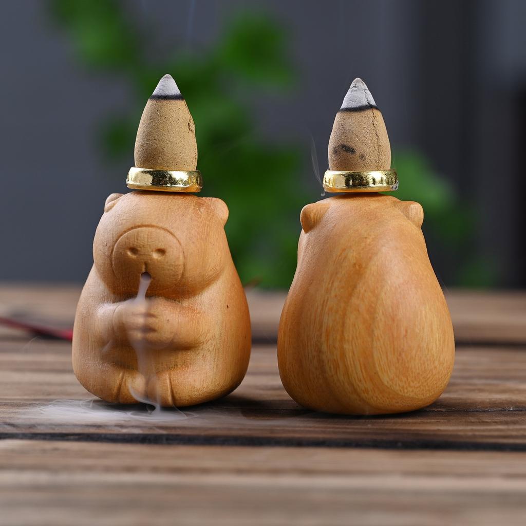 Sandalwood Bullish Backflow Incense Burner Creative Wooden Ornaments Incense Burner