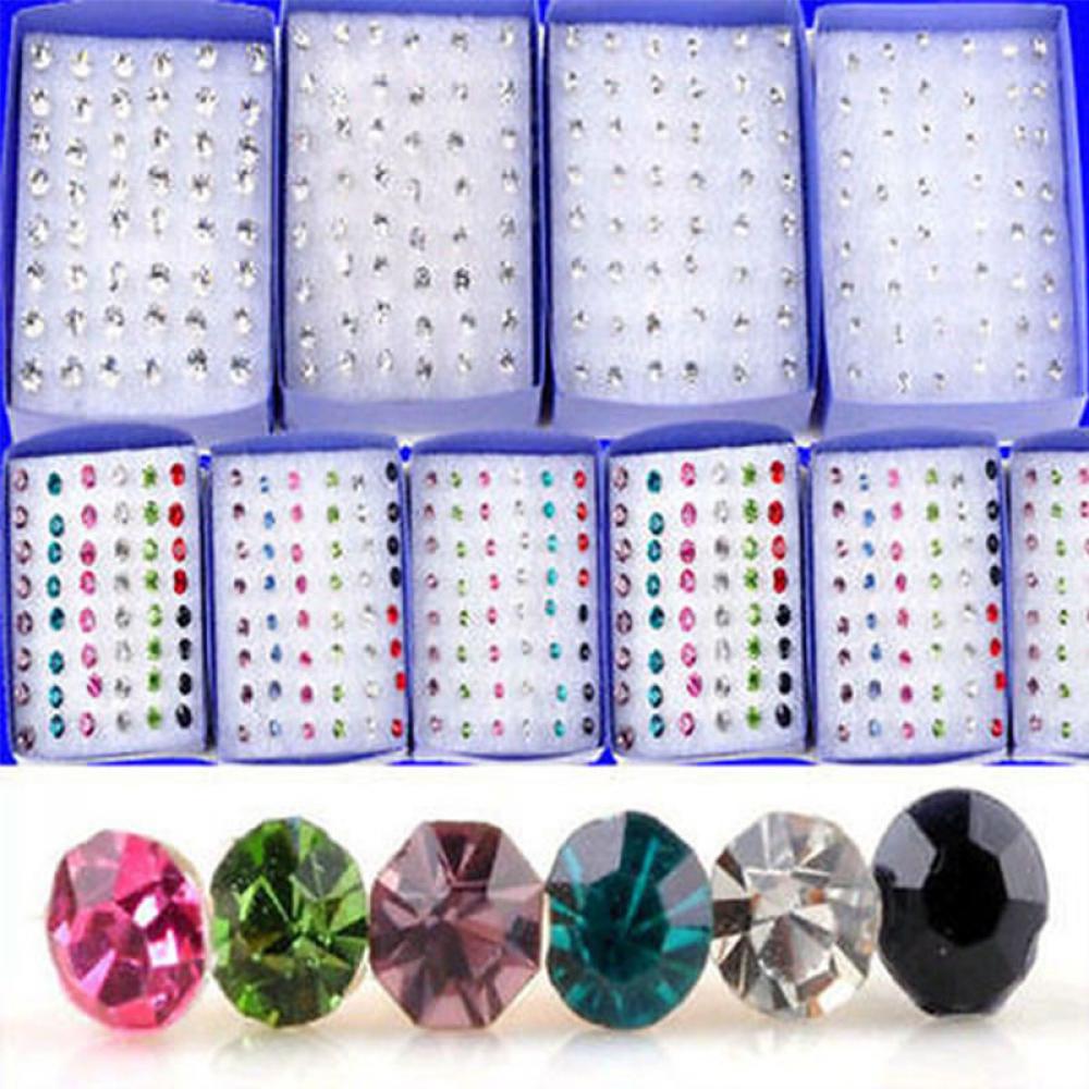 20 Pairs/40 Pcs Charming Earring Clear Crystal Colorful Crystal Jewelry Ear studs Rhinestone