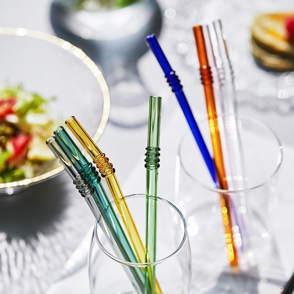 Aesthetic Colorful Glass Clear Party Supplies Bar Tools Drinking Straw Christmas Decoration
