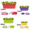 Lid, Silicone Folding Storage Container for Camping Picnic, Microwave & Freezer