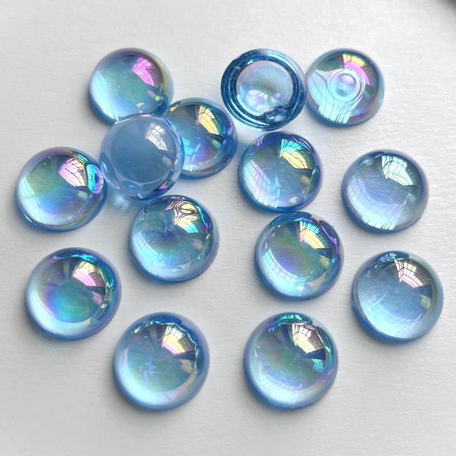25pcs16mm Semi-circular AB Color Crystal Rhinestone DIY Jewelry Making Resin Flat Back Decoration Wedding Decoration Scrapbook