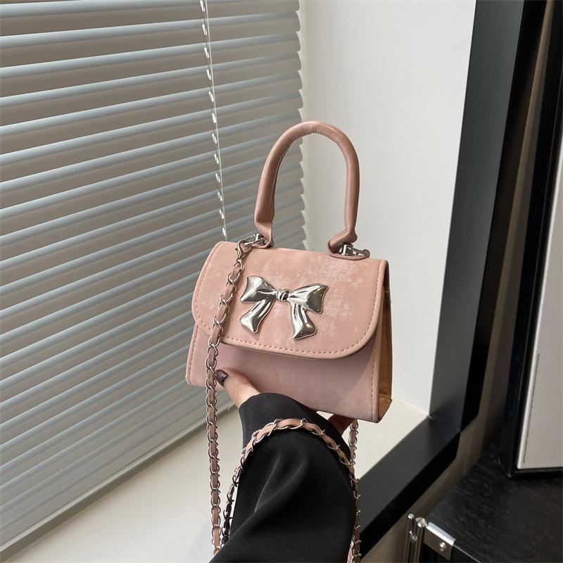 В этом году популярная женская сумка, весенняя, новая модная ретро-мини-сумка через плечо с бантом, декоративная маленькая квадратная сумка