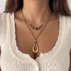 Boho Multi Layer Resin Beaded Necklace For Women Vintage Spiral Sun Moon Pendant Choker Vacation Party Statement Jewelry Gift