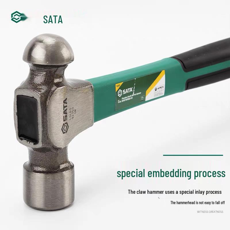 Круглый молоток SATA с нескользящей стекловолоконной ручкой, 0,5 фунта - Бытовой ударный инструмент 92301