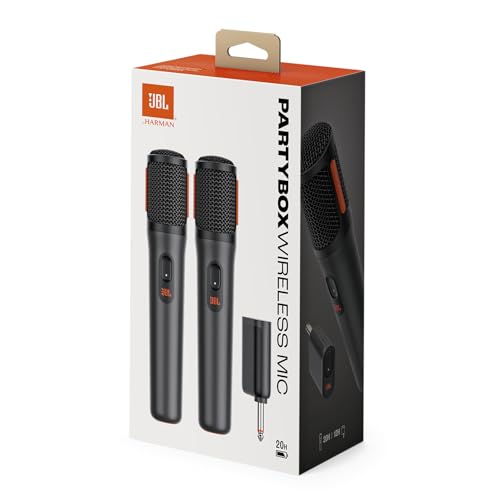 JBL PartyBox беспроводной микрофонный комплект 2/2,4 ГГц беспроводной цифровой/однонаправленный динамический микрофон/эффективное расстояние до 30 м/черный JBLPBWIRELESSMIC