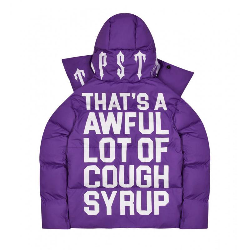 Стильная черная куртка Trapstar из ПУ кожи с отстегивающимся капюшоном - Утепленная хлопковая парка для пары В наличии