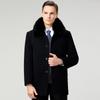 Autumn and Winter Mid-length, Middle-aged and Elderly Men's Velvet Thickened Cashmere Coats Father and Grandfather Woolen Coats