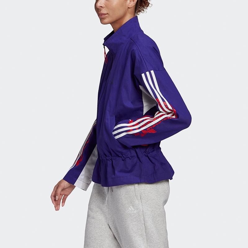 adidas CNY Спортивная куртка с молнией 1/2 в полоску и принтом в полоску Женская верхняя одежда Колледж-фиолетовый GS2401
