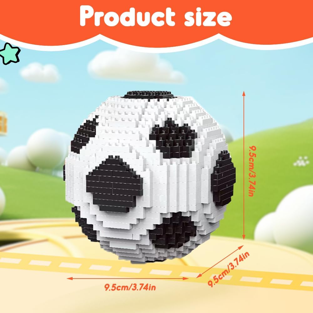 YANGUN Football Building Blocks Set, Miniature 3D Football Educational Toy, Building Blocks Decorations, Football Gifts for Adults and Children